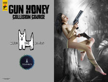 Load image into Gallery viewer, GUN HONEY COLLISION COURSE #1 (CARLA COHEN B/W WHITE AP METAL VIRGIN VARIANT)