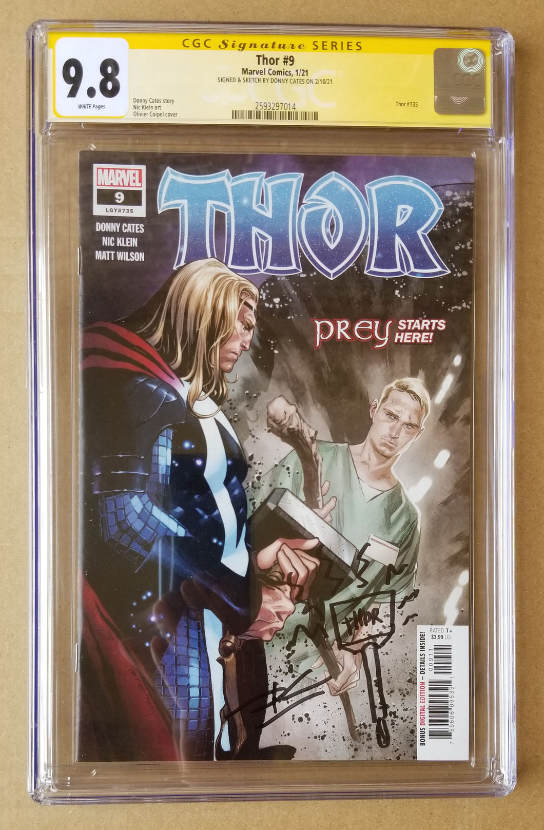 Thor #9 CGC SS 9.8 Signed / Remarked by Donny Cates
